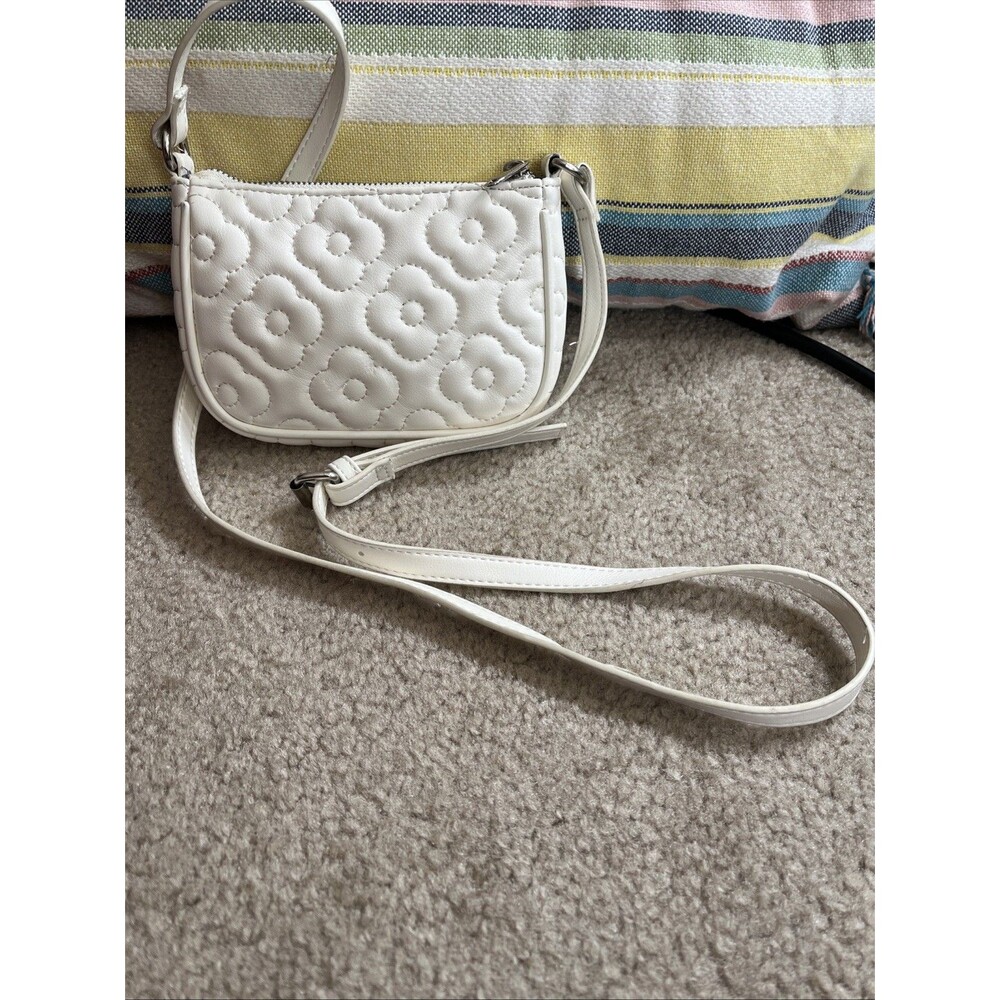 Wild Fable White Small Crossbody Bag Faux Leather Floral Boho Western Festival